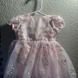 SHEIN Blush and Metallic Leaf Kids Dress